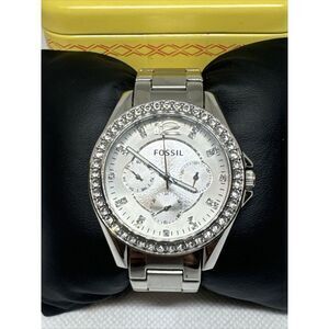 Fossil Riley ES3202 Women Silver Stainless Steel Analog Dial Quartz Watch JNA12